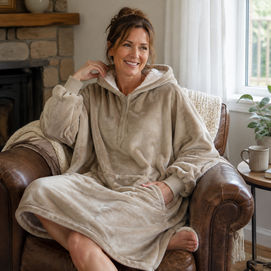 Robyn — Women's Oversized Sherpa Blanket Hoodie with Pockets
