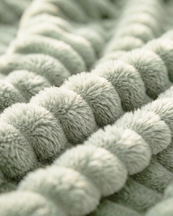 Ribbed Fleece Throw Blanket | Soft-Touch Sofa &amp; Bed Throw
