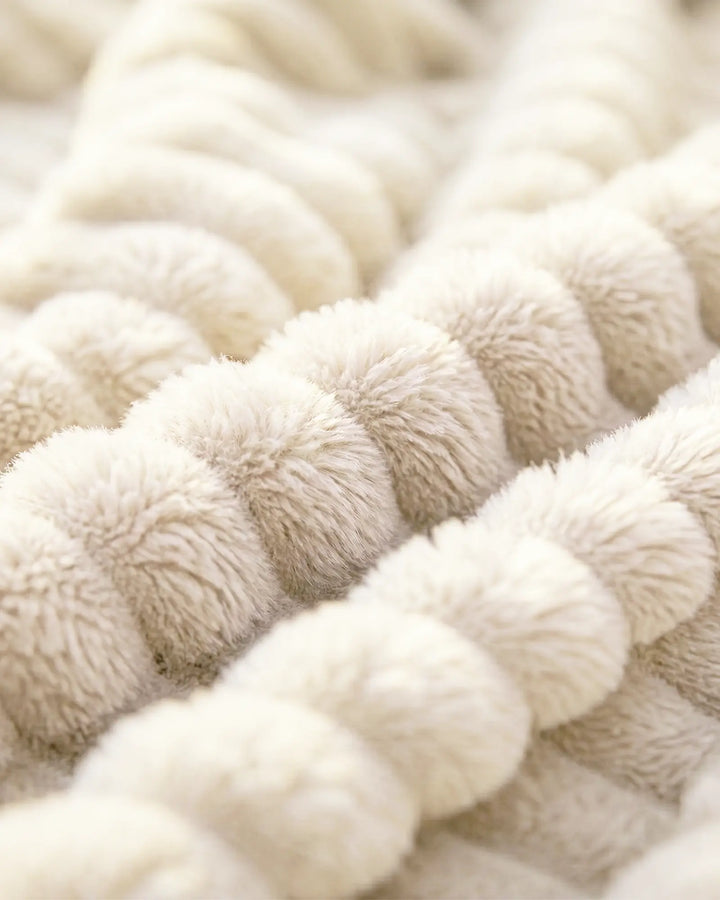 Ribbed Fleece Throw Blanket | Soft-Touch Sofa &amp; Bed Throw