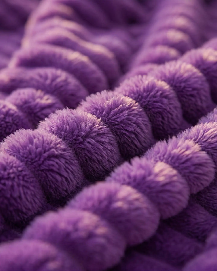 Ribbed Fleece Throw Blanket | Soft-Touch Sofa &amp; Bed Throw