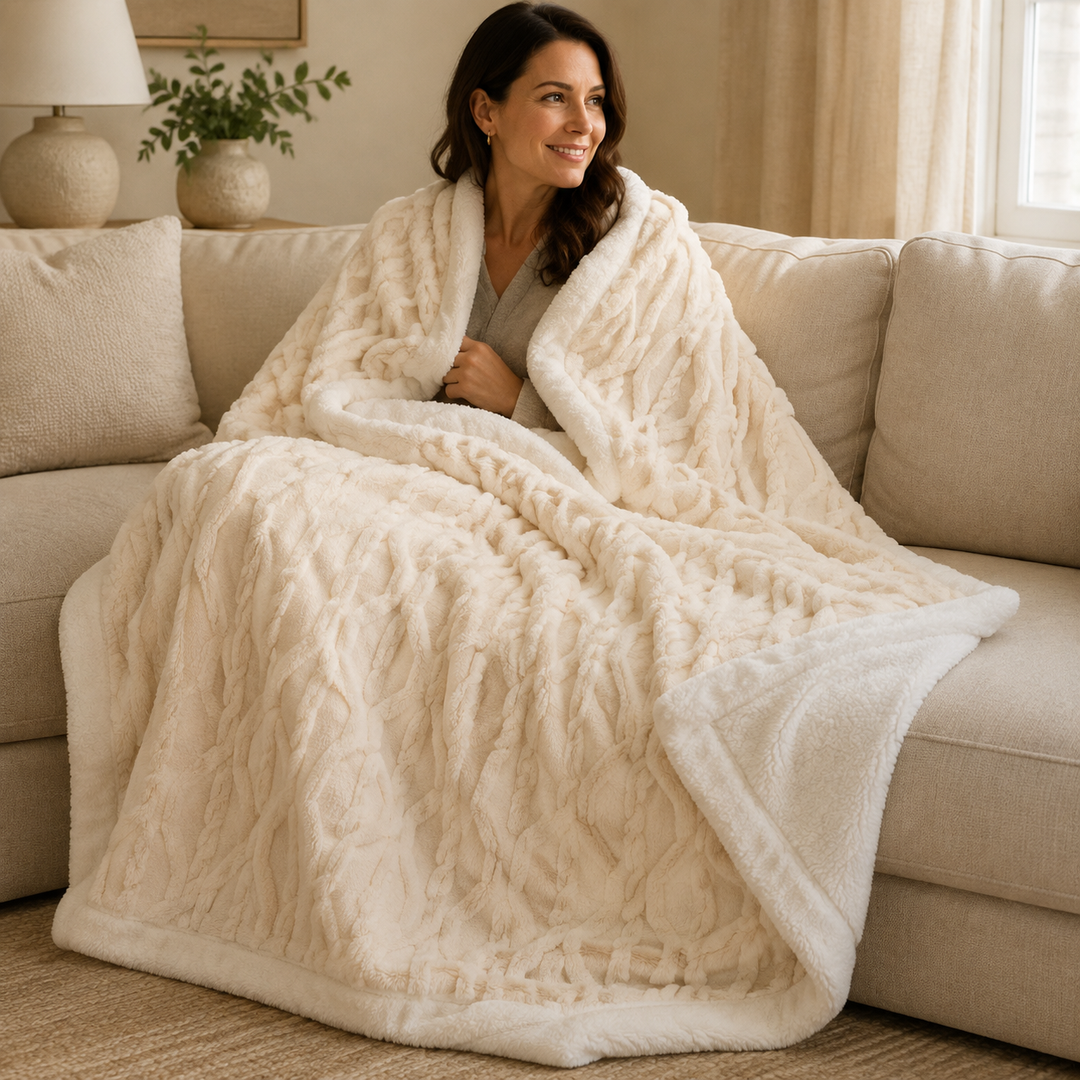 Fleece Throw Blanket for Sofa or Bed | Soft &amp; Warm, 6 Sizes