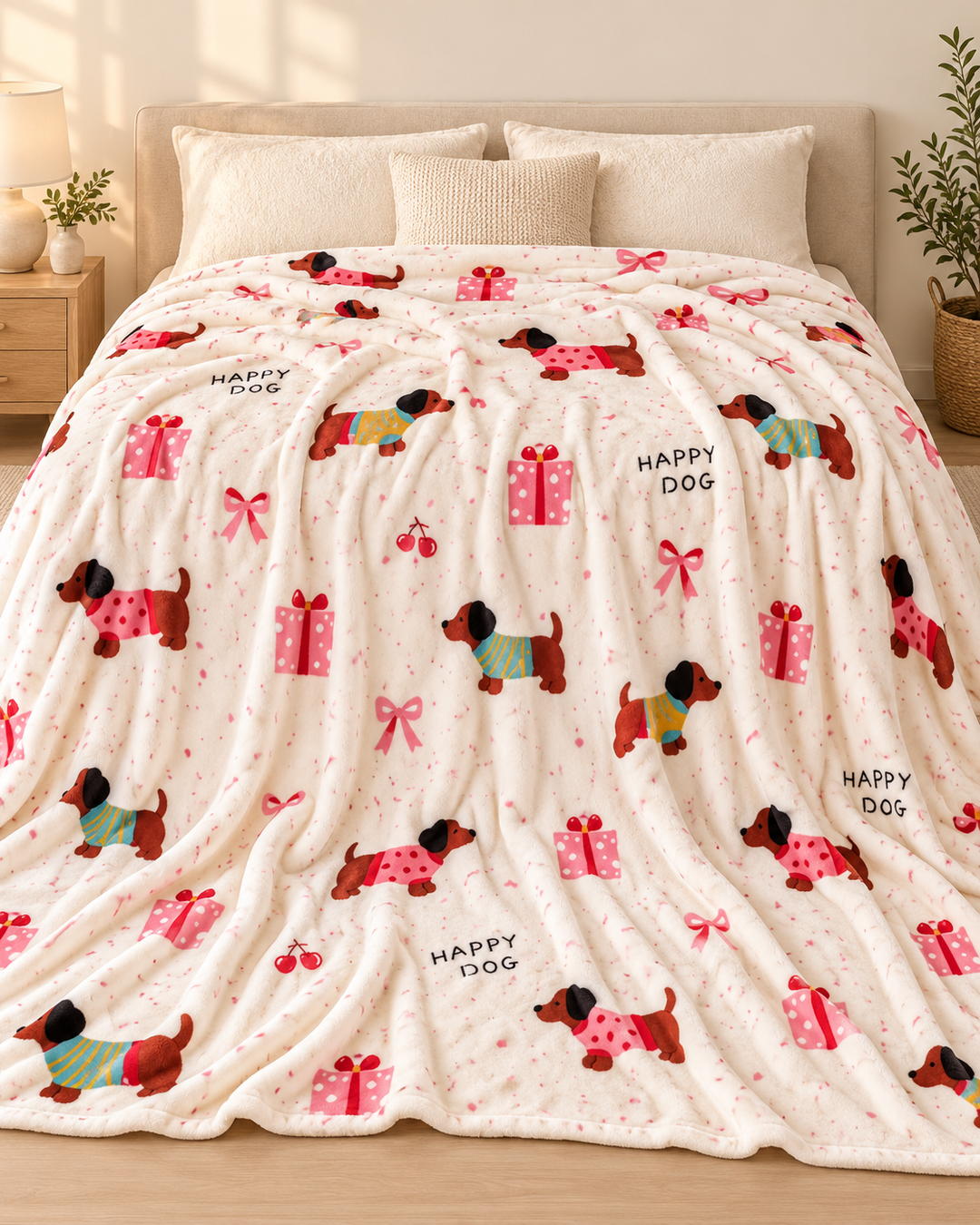 Christmas Fleece Blanket Gift | Ribbon-Wrapped Throw