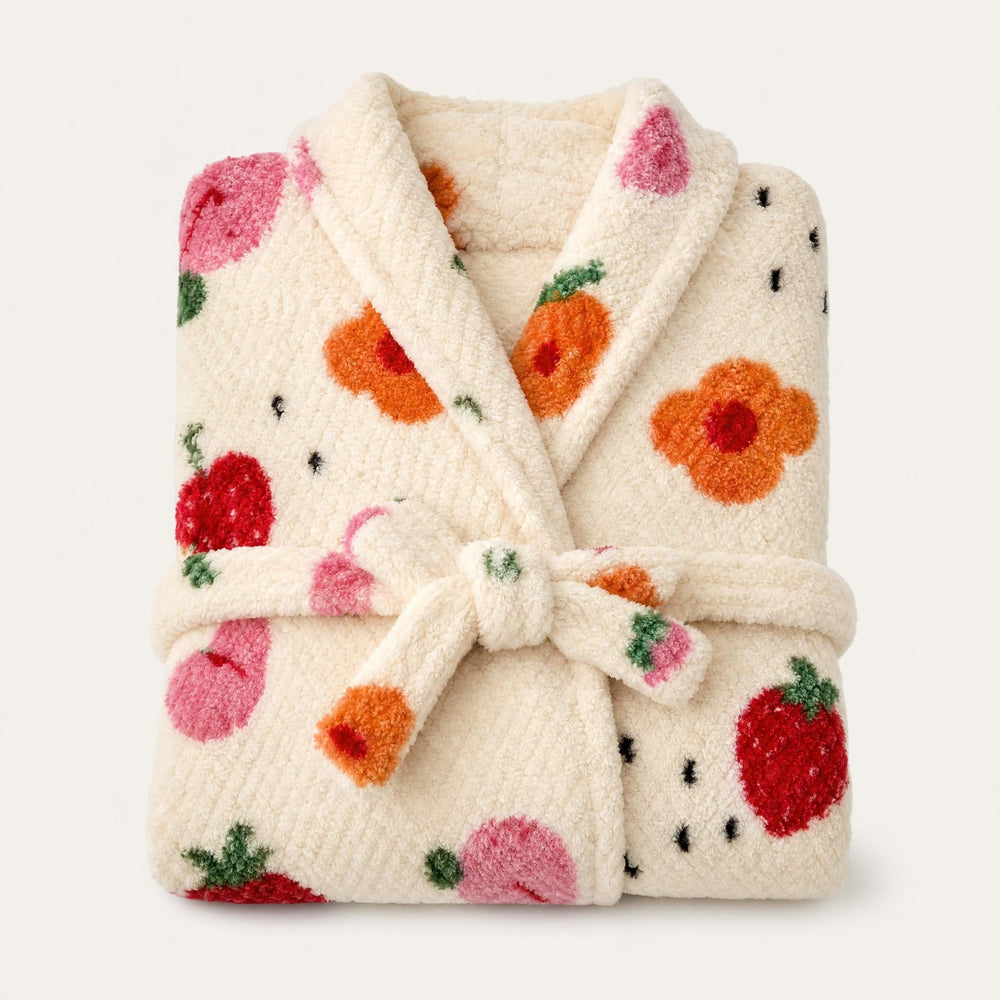 Women's Thick Brushed Long Winter Dressing Gown | All-Over Print
